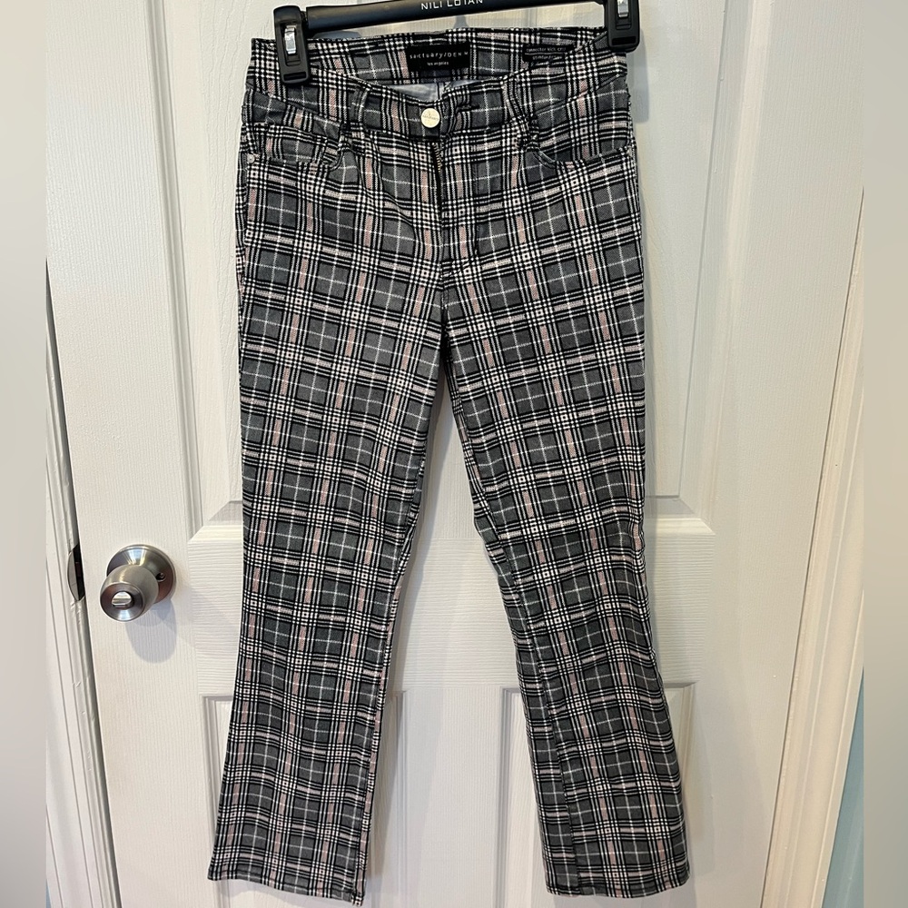Sanctuary Black and White Checkered Flare Pants